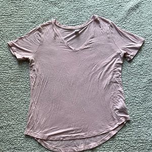 Pink V-neck short sleeve